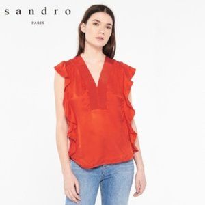 Sandro Venice Ruffled Top - L